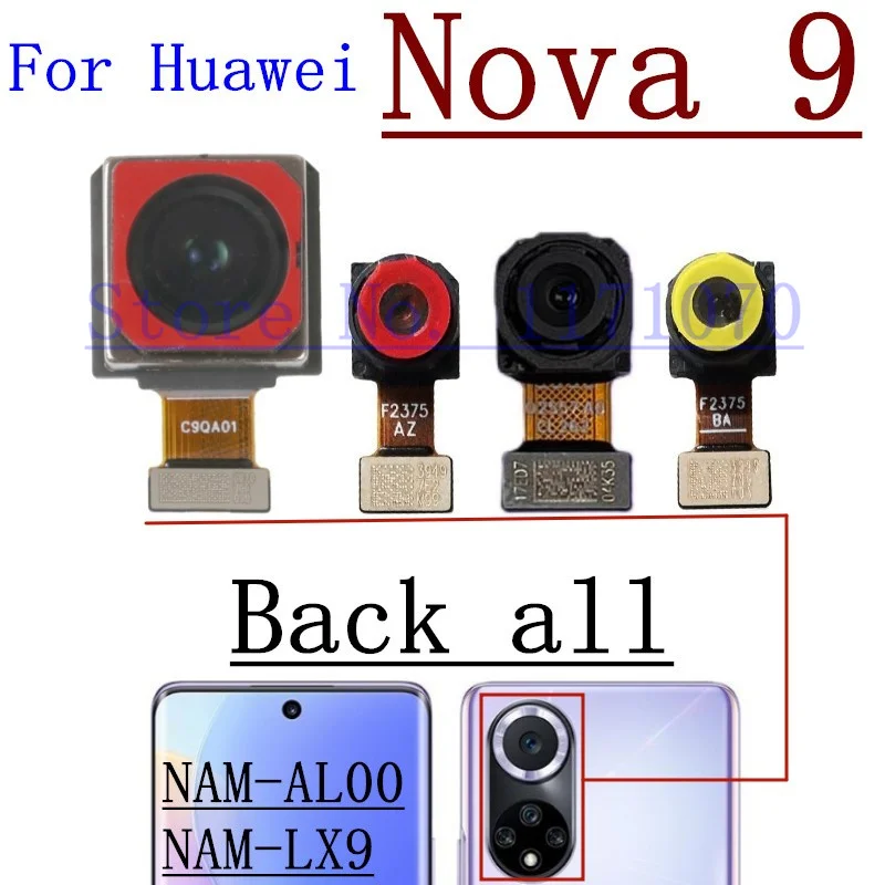 Rear Camera For Huawei Nova 9 SE 9SE Original Back Ultrawide+Depth+Macro Front Selfie Samll Camera Flex Cable Parts