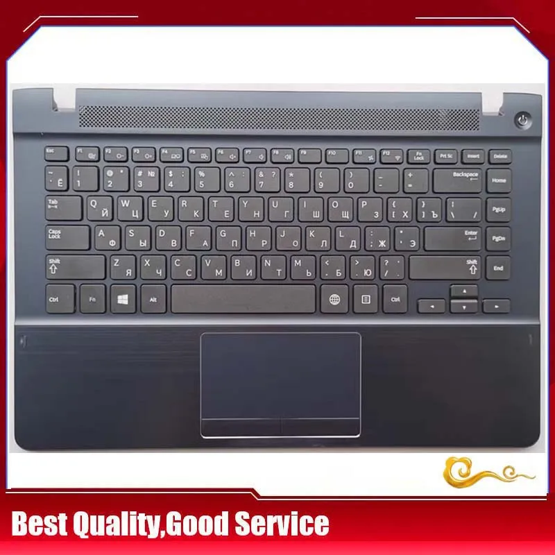 

YUEBEISHENG New/Org For Samsung NP470R4E NP470R4E 470R4E Palmrest RU Russian keyboard upper cover Touchpad,Dark blue