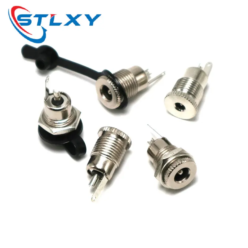 2Pcs DC-099 5.5mm x 2.1mm 2.5mm 1.3 DC Power Jack Socket DC099 Female Panel Mount Connector Metal 5.5*2.1 5.5*2.5