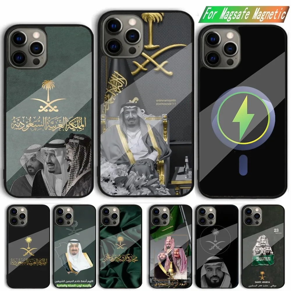 Kingdom Of Saudi Arabia Flag Phone Case For iPhone 15,14,13,12,11,Plus,Pro,Max Mini Magsafe Magnetic Wireless Charging