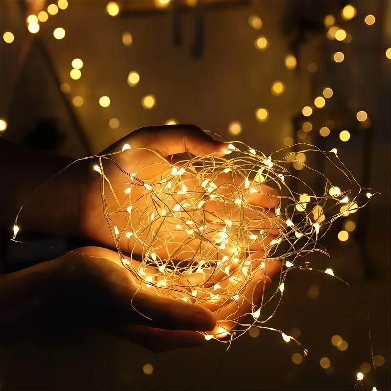 

2/5/10M LED 8 Mode Fairy Light Remote Control Battery Box Copper Wire String Light Garden Christmas Garlands Lights Party Home
