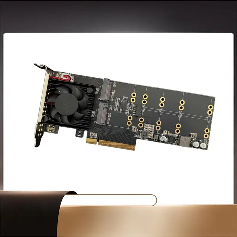 

X64A-Supports M. 2 SSD With Fan PLX8747 4-Bay Nvme Pcie 3.0 X8 Expansion Card Plug Play Full-Height/Half-Height Brackets