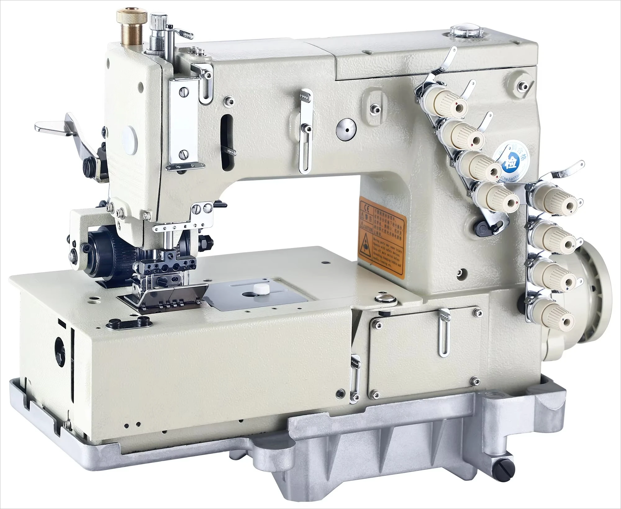 Multi Needle Double Chain Industrial Sewing Machine with Horizontal Loop Moving Mechanism
