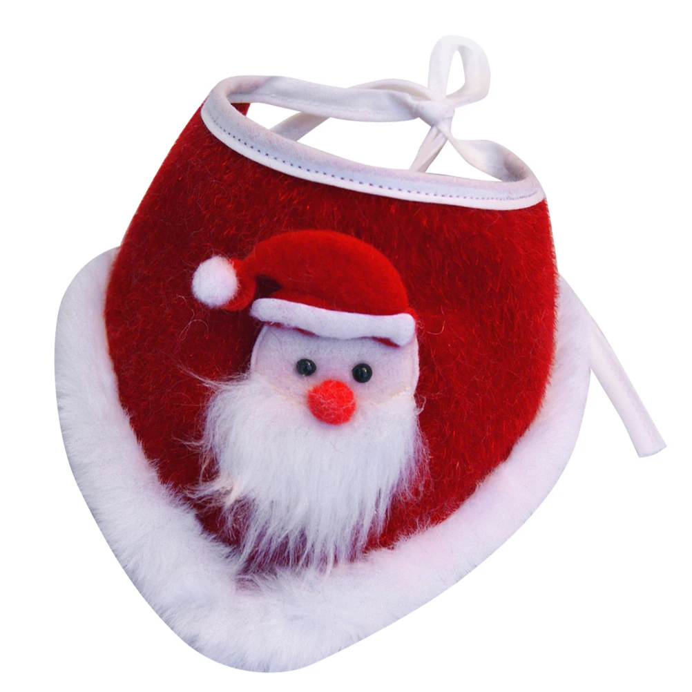 

Christmas Pet Adorable Santa Claus Collar Bib Scarf Dog Cat Saliva Towel Red M Premium Material Safe Comfortable