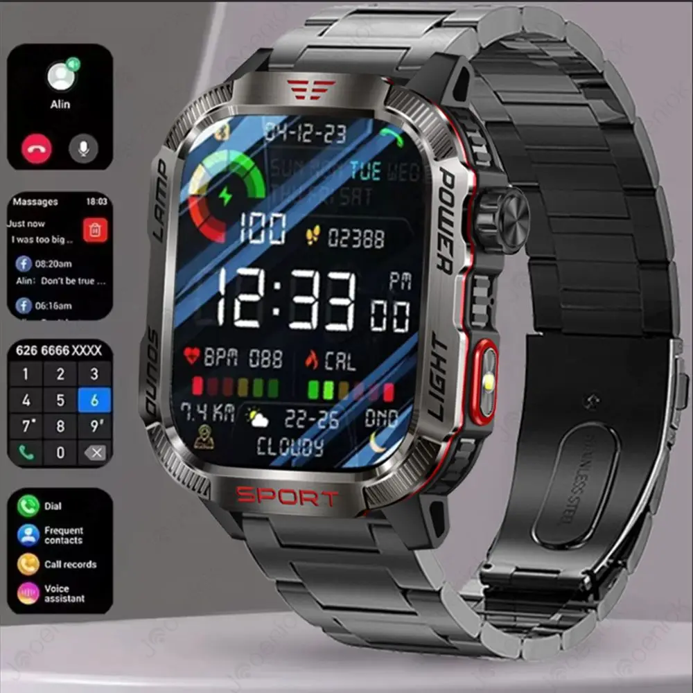 2024 New For Xiaomi Military Smart Watch Men IP68 5ATM Outdoor Sports Fitness Tracker Health Monitor 1.81Inch BT Call Smartwatch