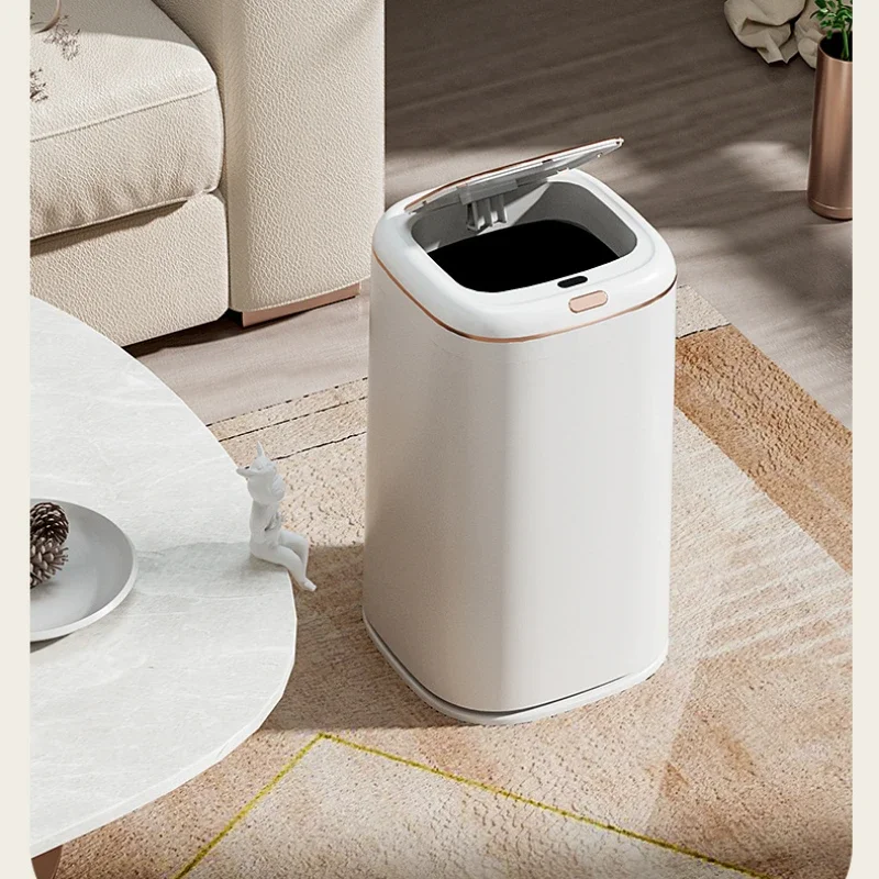 Intelligent Inductive Waste Bins Large Capacity Garbage Bin for Household Kitchen Rechargeable Living Room Trash Bin