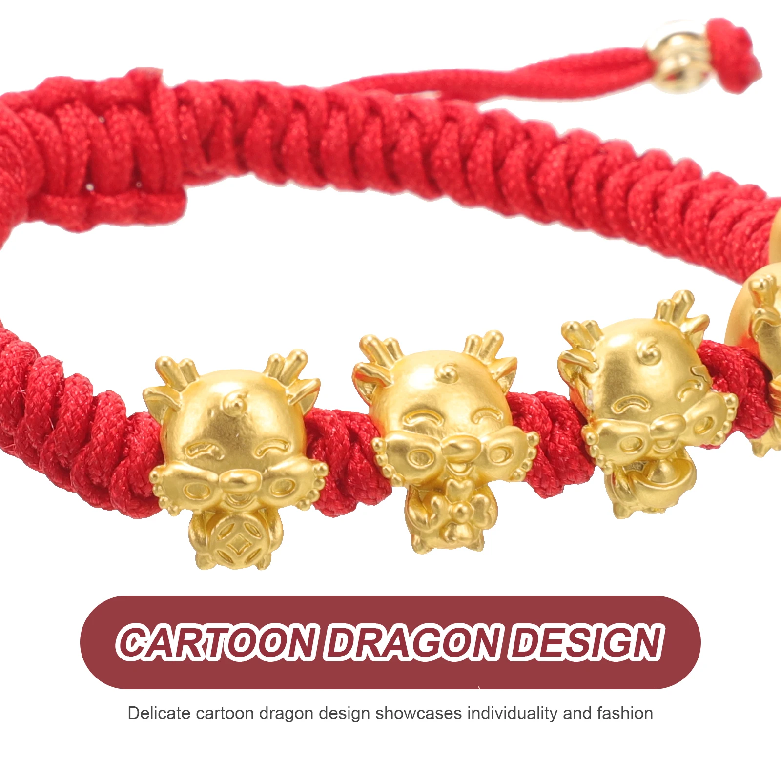 

Dragon Year Braided Red Rope Zodiac Bracelet Traditional Good Luck Red String Bracelet Gift Wrist Accessory Wrist Jewelry