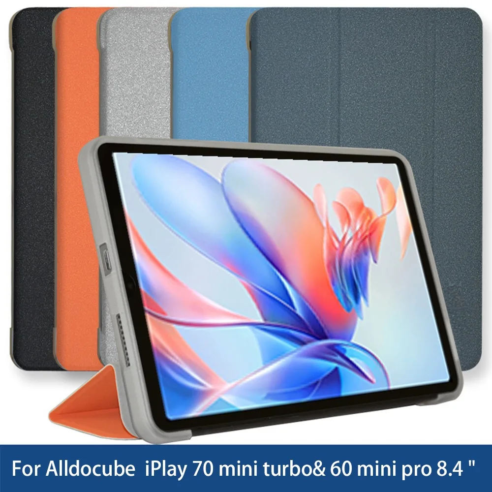Funda Case for Alldocube IPlay 70 Mini Turbo & IPlay 60 Mini Pro 8.4' Tablet PC Slim Tri-Folding Stand Cover with TPU Back Shell