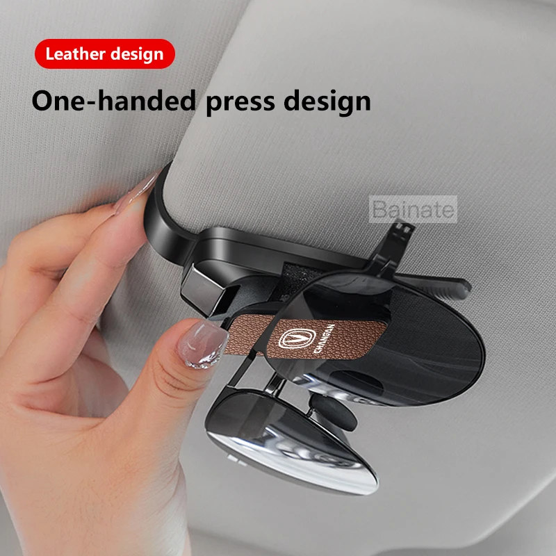 Car Sun Visor Glasses Case Storage, Leather Sunshade Sunglasses Holder, CHANGAN UNI-T UNI-K UNI-V CS75PLUS CS55 EADO PLUS CS35