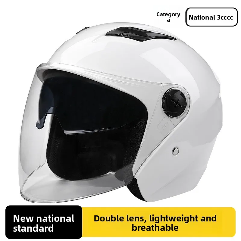 

Double Lens Motorcycle Helmet, Anti-fog ABS Material, Unisex Four-season Cycling Protective Helmet