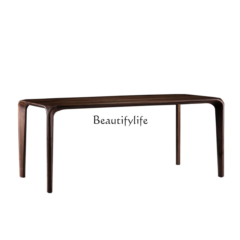 

North American black walnut dining table all solid wood Nordic simple small apartment log