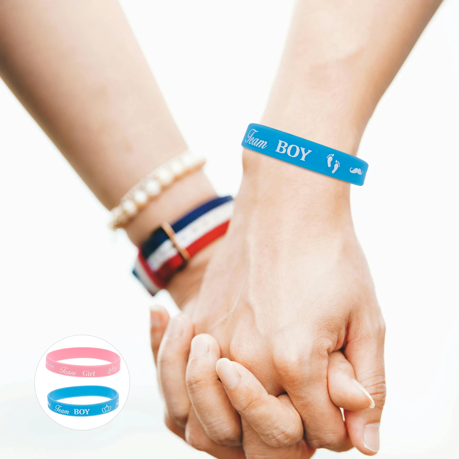 

10 Pcs Gender Reveal Silicone Wristb s Baby Shower Party Decorations Boys Girls Bracelets Game Prizes Winners Trendy Outdoor