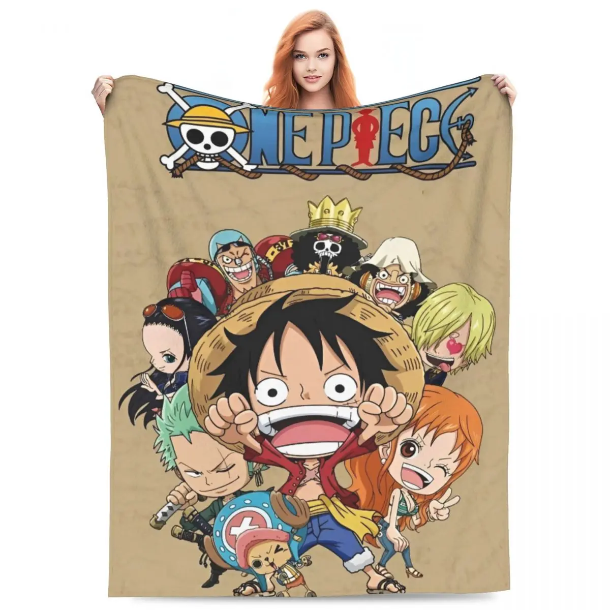 O-One P-Piece Anime Flannel Blanket Warm Soft Throw Blanket for Outdoor Picnic Street Trend Bedspread Sofa Bed Cover