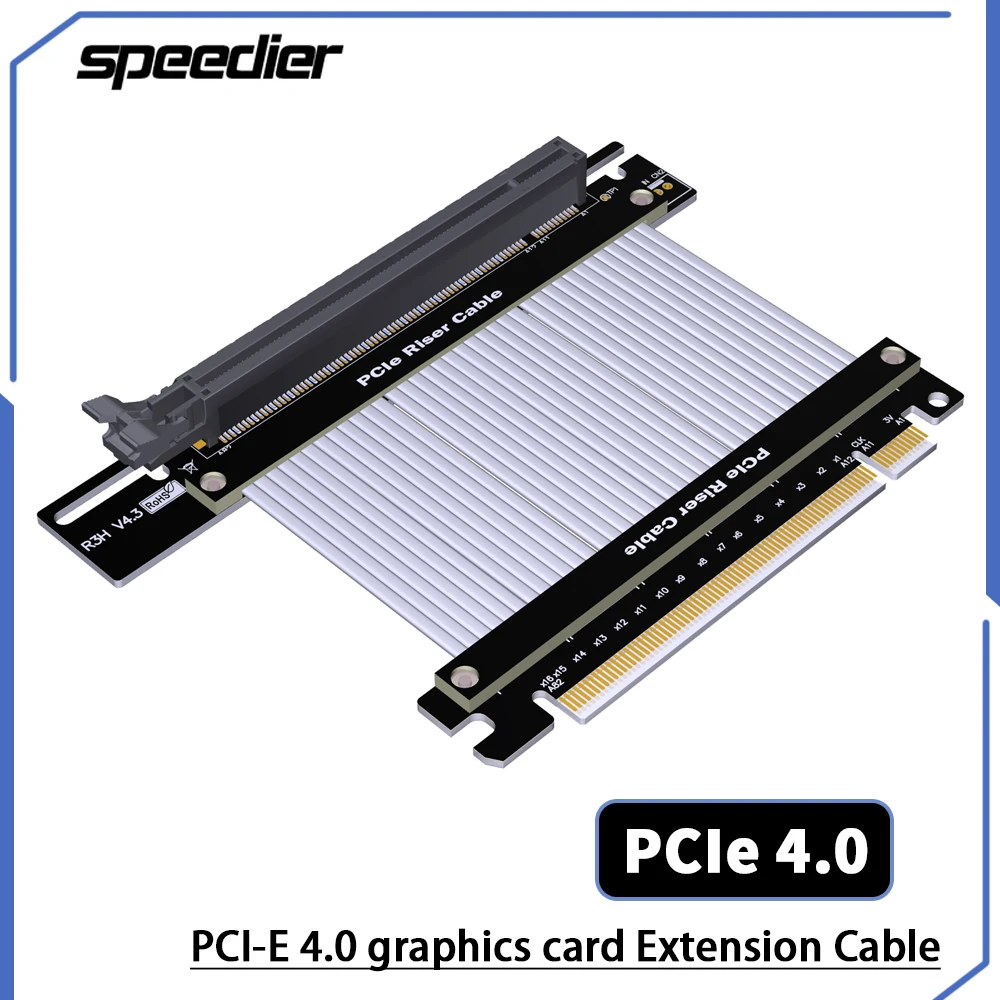 

Riser PCI-E 4.0 X16 Riser Cable RTX3090 Graphics Video Card Extension Cable ATX ROG Case Vertical GPU 4.0 Riser Extender