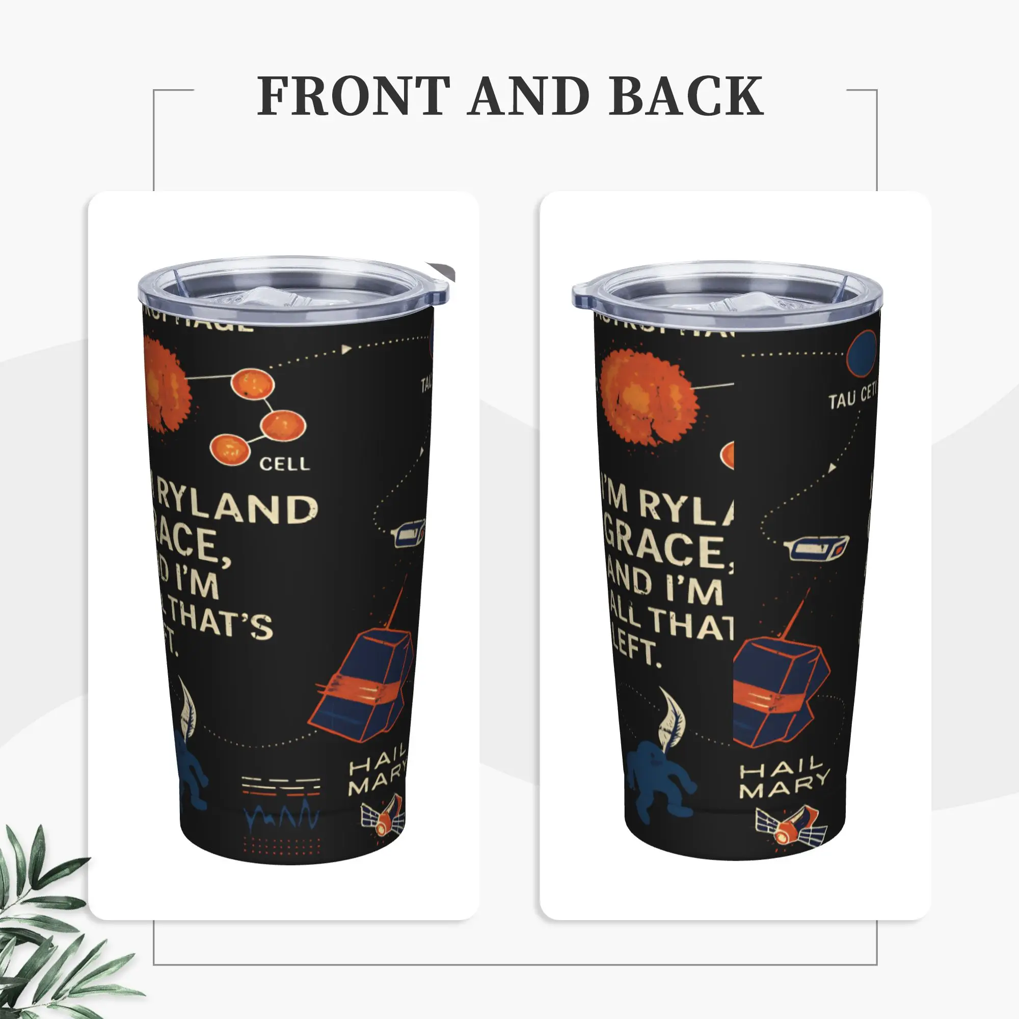 Project Hail Mary Andy Weir Book  Tumbler Vacuum Insulated  Thermal Cup Stainless Steel Office Home Mug Water Bottle, 20oz