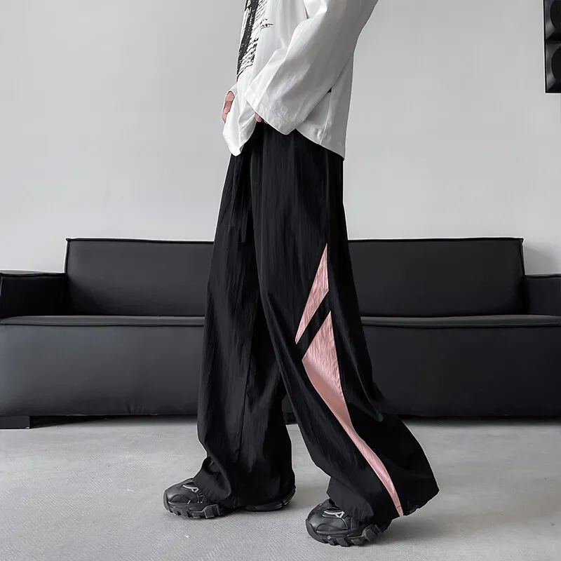 

Unisex Summer Outdoor Loose Casual Pants men Sports Trousers Two Tone Design Lightweight Breathable Hiking Travel Elastic Waist