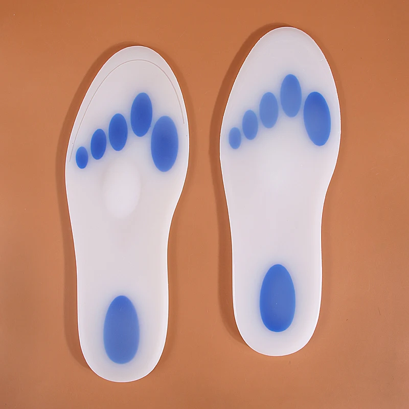 Silicone insole, soft, full length cushioning, breathable foot support, suitable for plantar fasciitis
