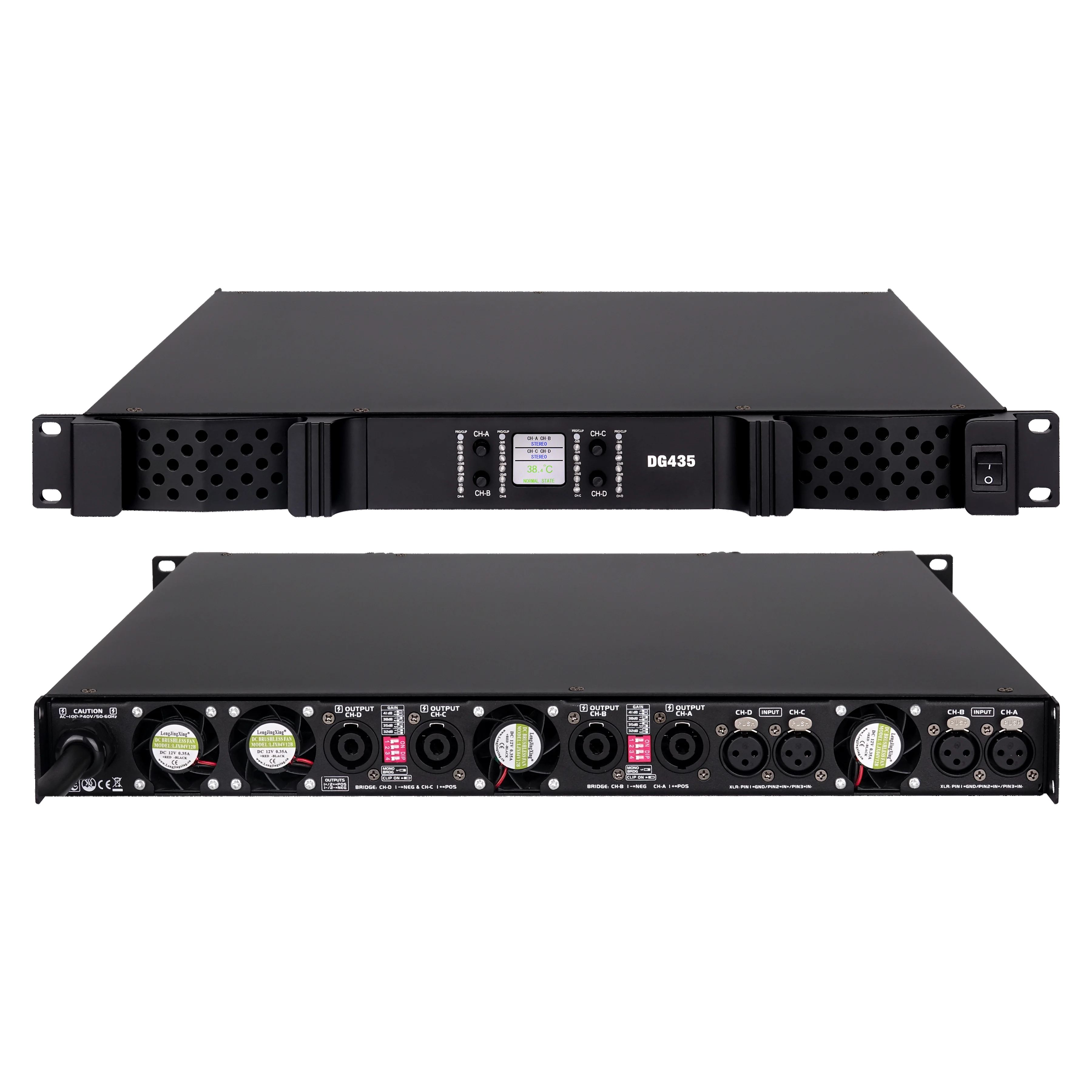 High Quality EIF KG418/422/430/435 High Performance 4 Channel 8ohm Digital Power Amplifier Audio Sound System Power Amplifier
