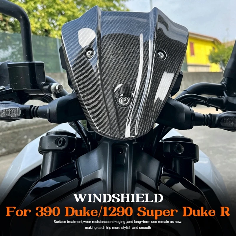 Super Sale Mini Windshield Windscreen Front Fly Screen Deflector Fairing for Duke 390 Duke390 24-26 1290 Super R 21-23 Carbon Fi