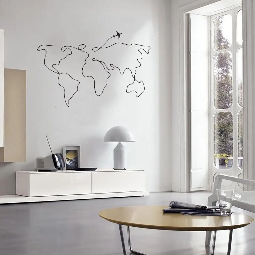 Карта мира, наклейка на стену, карта, дом, деко, художественные фрески для украшения гостиной, виниловая наклейка Ov547