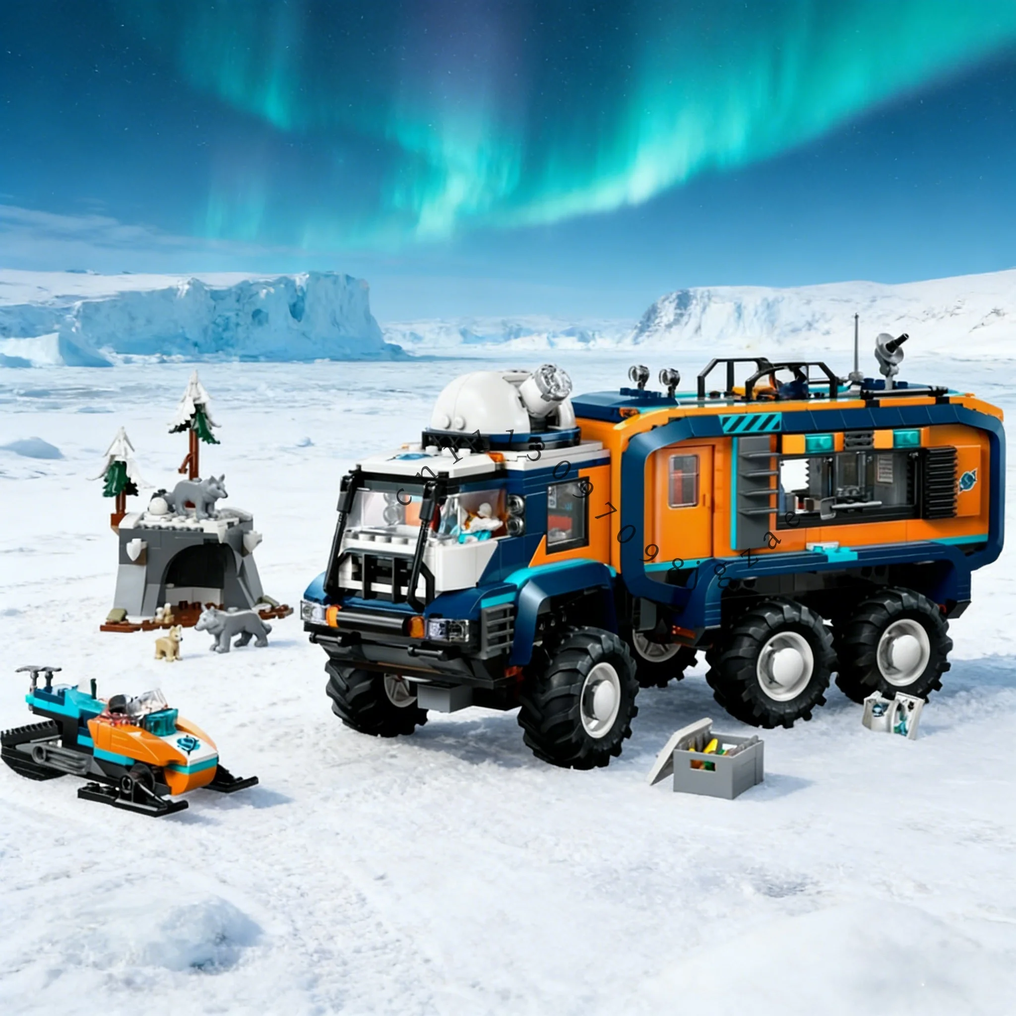 

New product City Series Polar Adventure Experiment truck Building block toy assembly creative birthday Christmas gift