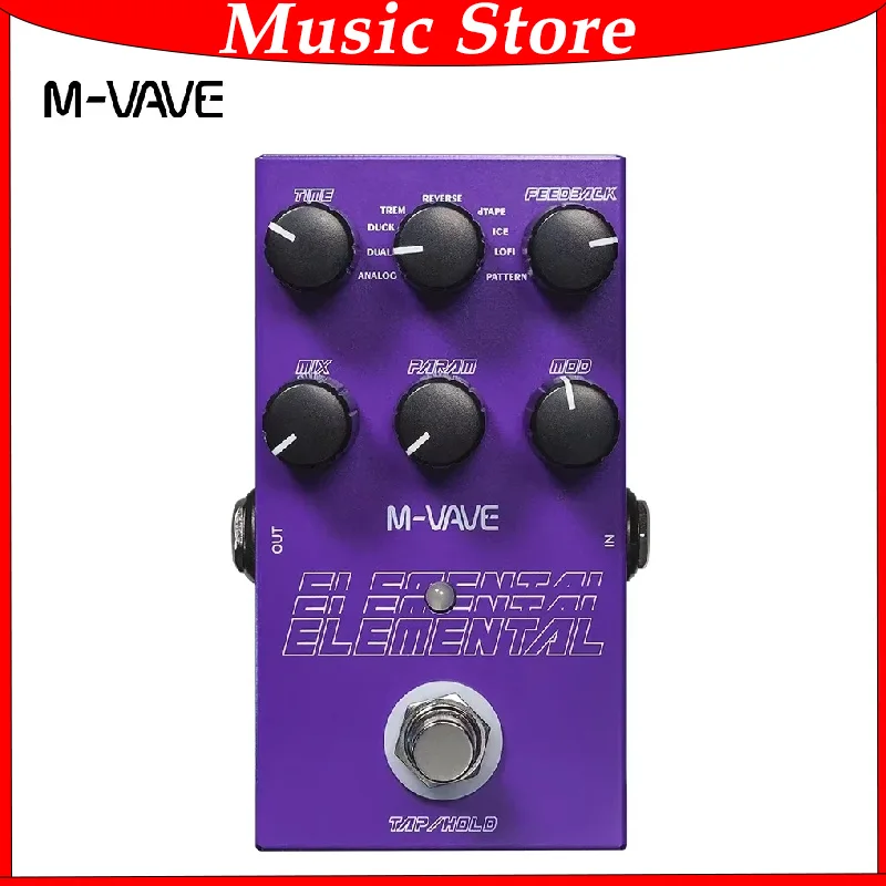 M-VAVE Elemental Delay｜9 Delay FX & TAP/HOLD｜True Bypass Studio-Grade｜Stage Essential ⚡