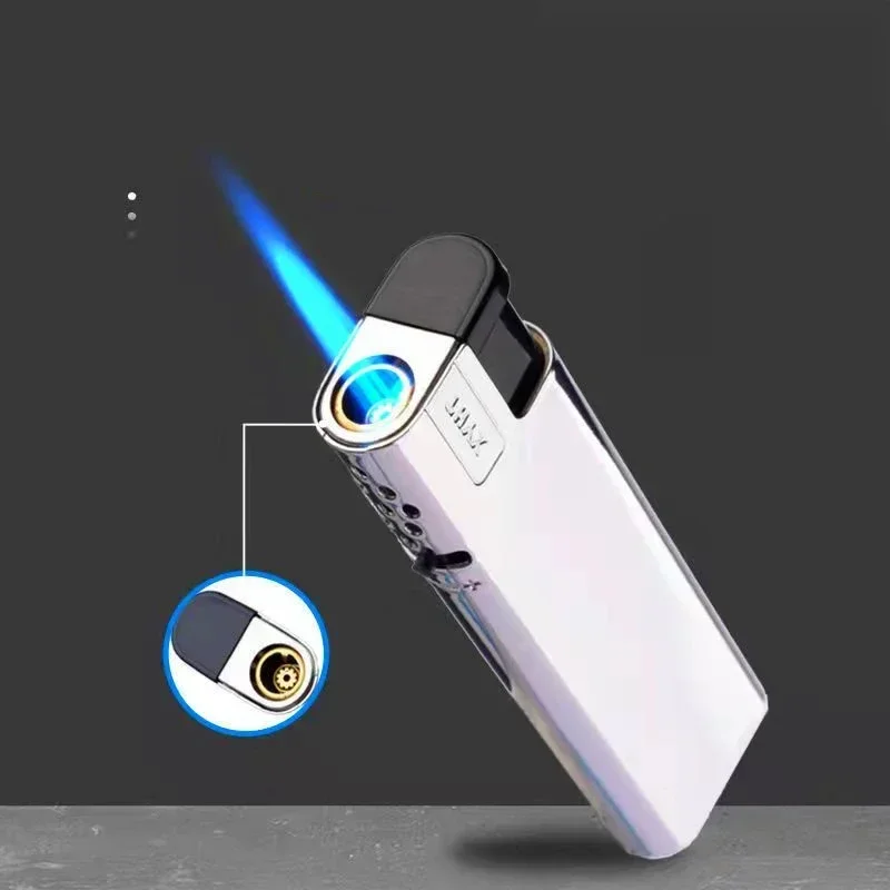 2024 New Windproof Lighter Blue Flame Jet Lighter High Power Cigar Lighter Kitchen BBQ Men Smoking Accessories Birthday Gift