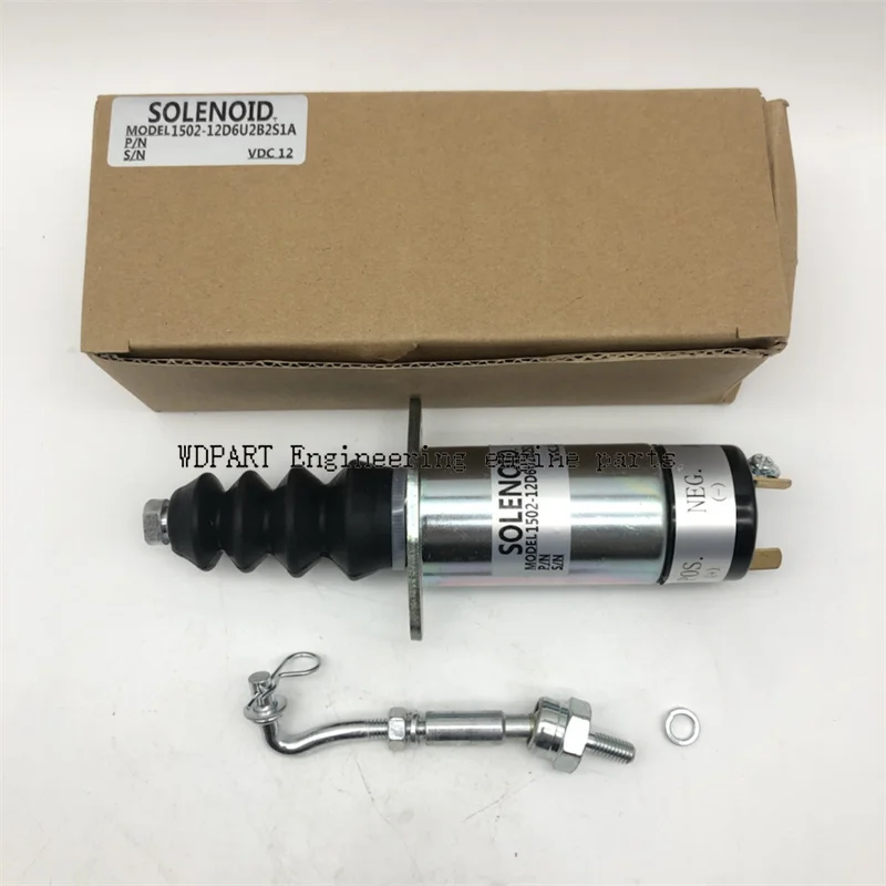 

1502-12D6U2B2S2A 1502-12D6U2B2S1A Fuel Shut Off Solenoid For Woodward 307-2546 Caterpillar Skid Steer 216 226 236 Perkins UB704