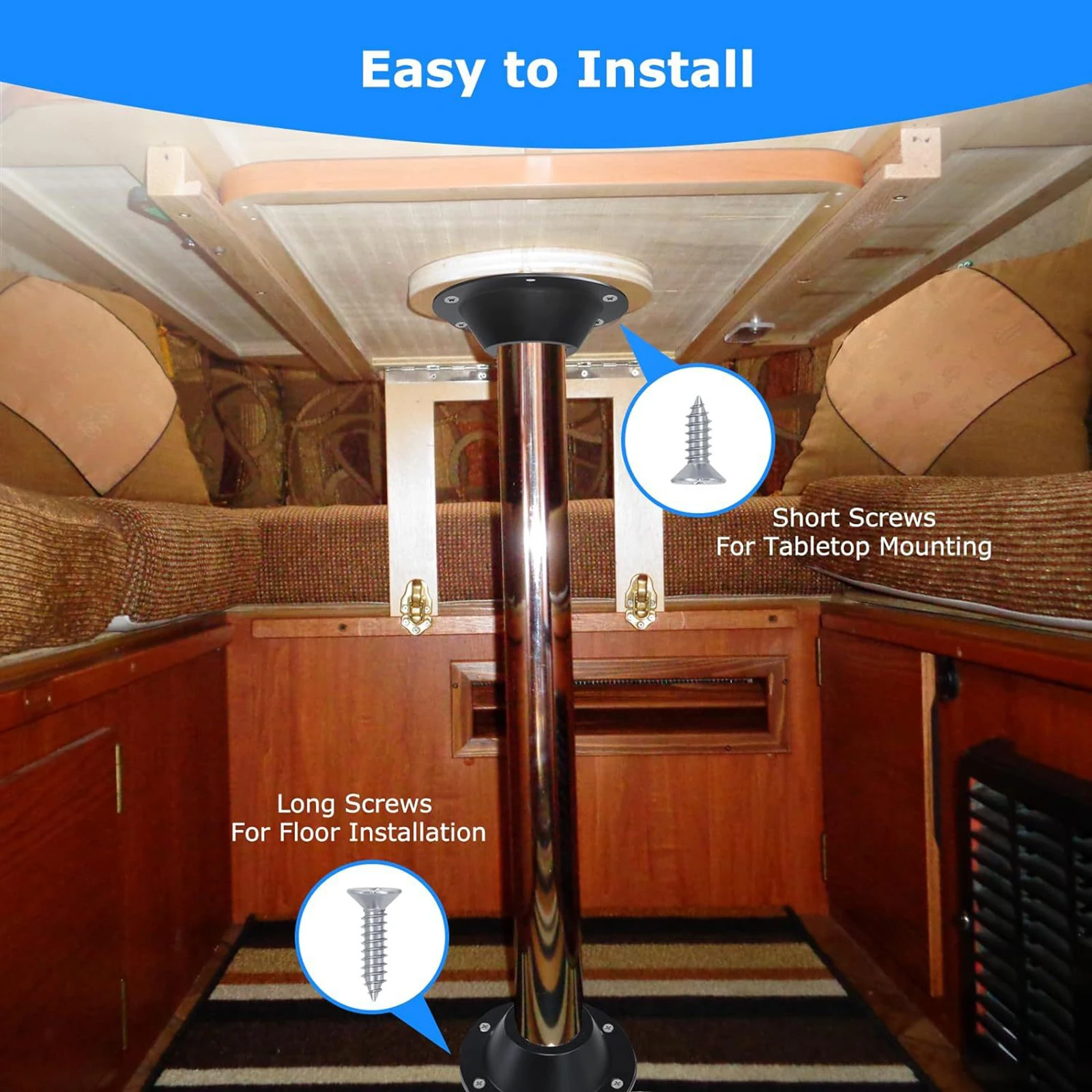 

2 шт., крепление на основание стола для автофургона, стол для кемпера из алюминиевого сплава для крепления на обоих концах стола, фиксированное дно стола и пол