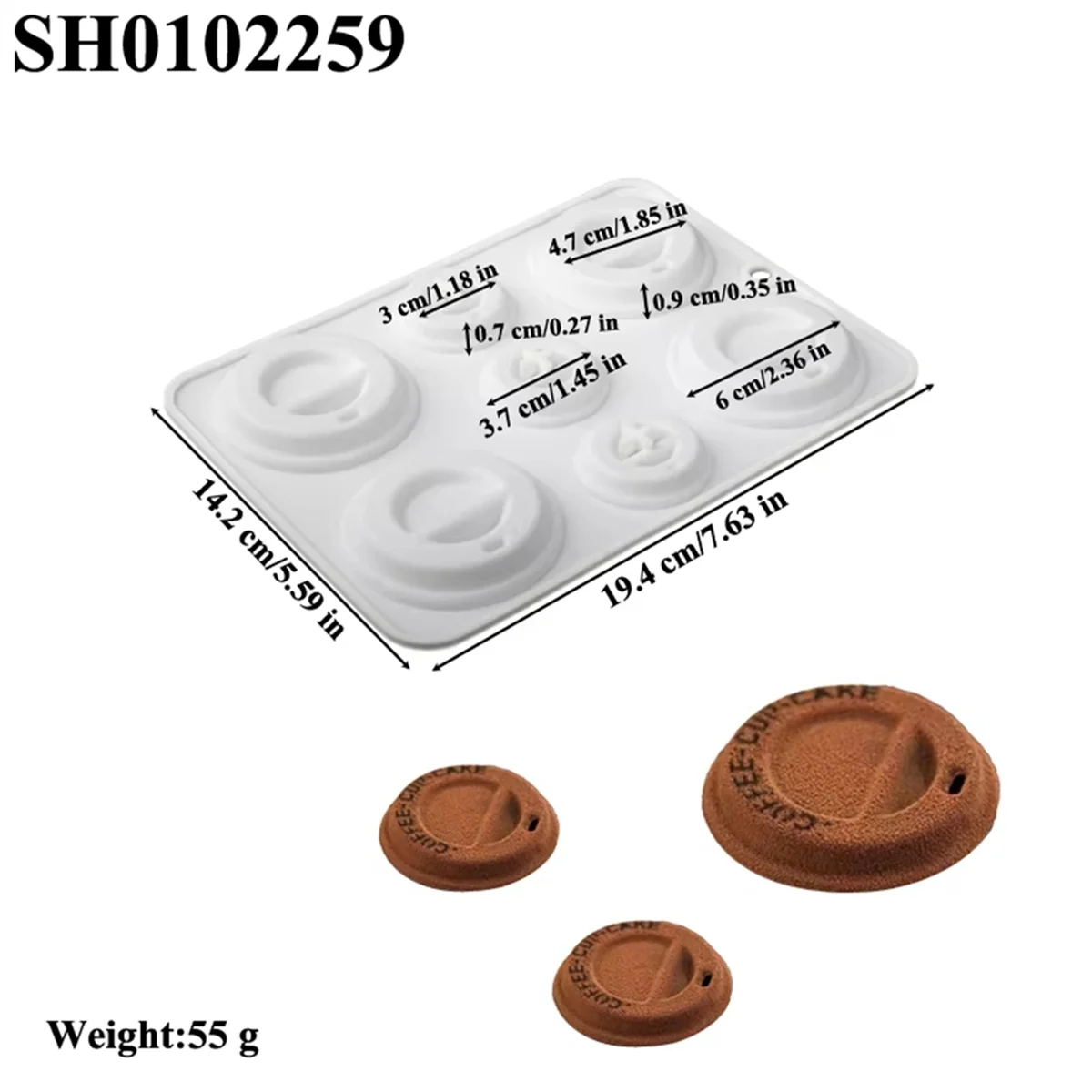 AT13 Molde de silicona para pastel con forma de taza de café, herramienta para hornear postre y Mousse de chocolate para cocina, molde de silicona A