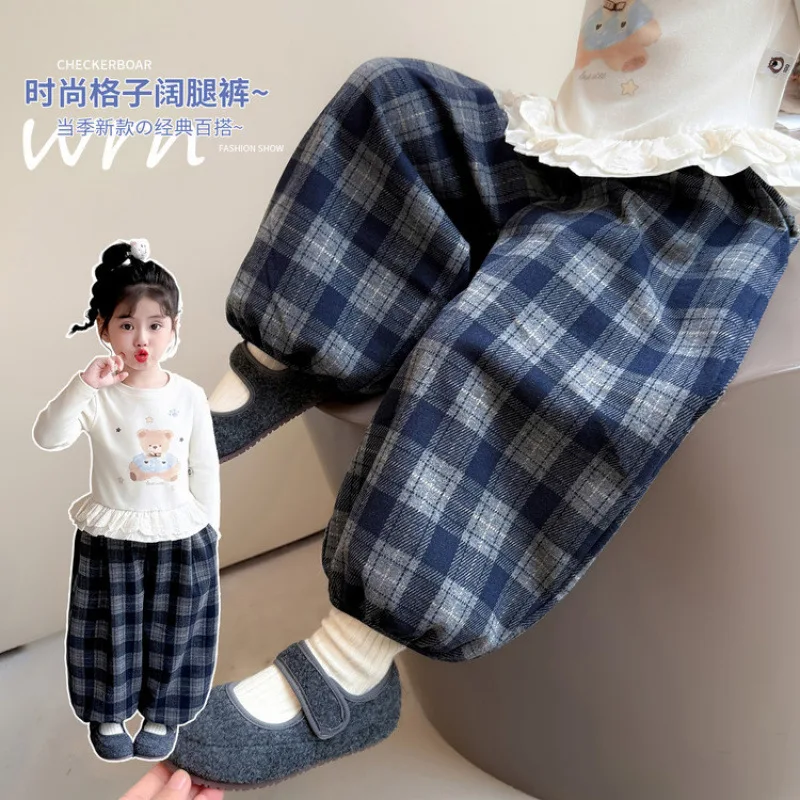 Knickerbockers классические клетчатые брюки Grila детские новые модные осенние универсальные удобные повседневные Фото №4