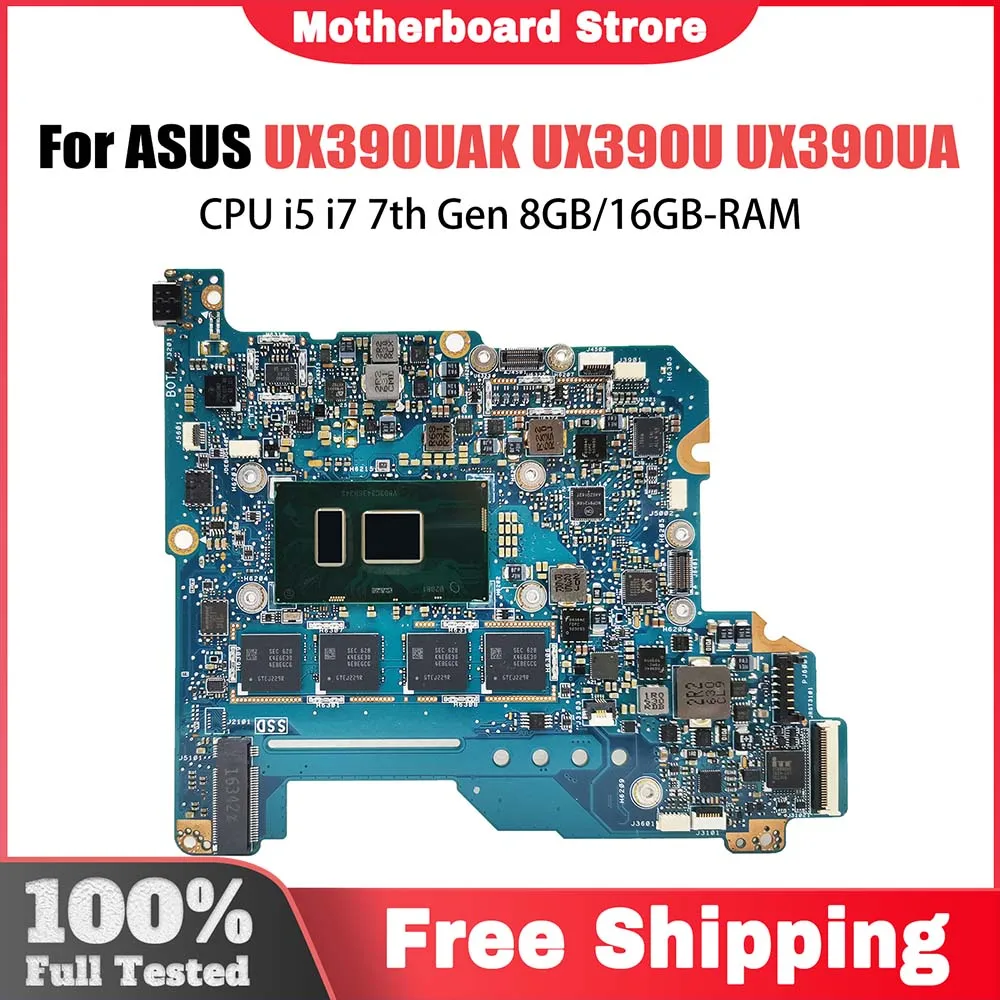 

UX390UAK Laptop Motherboard For ASUS ZenBook UX390U UX390UA UX390UAK Notebook Mainboard with CPU i5 i7 7th Gen 8GB/16GB-RAM