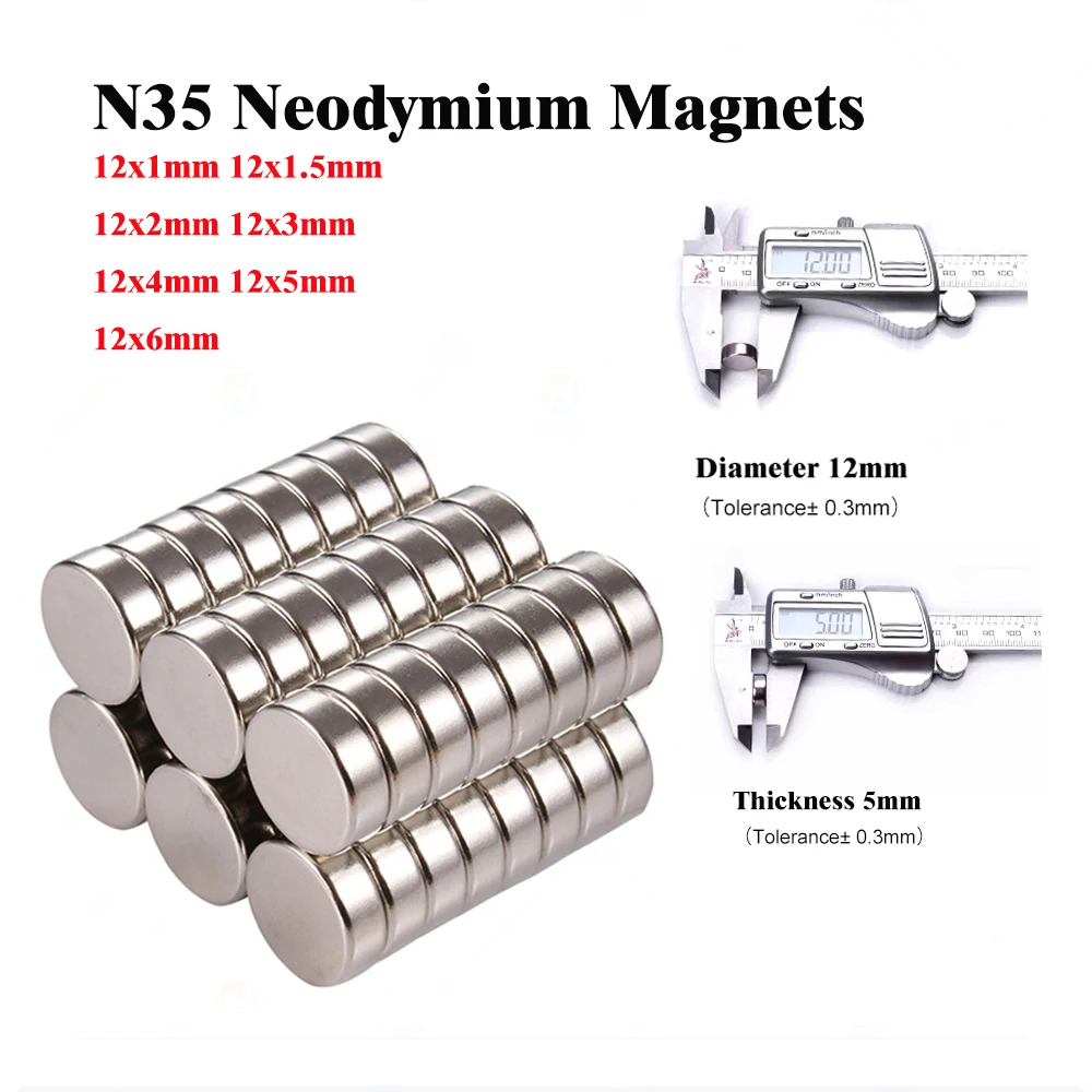 12x1 12x2 12x3 12x4 12x5 12x6mm Round Neodymium Magnet Rare Earth Super Strong Powerful Permanent Craft Magnets Disc iman