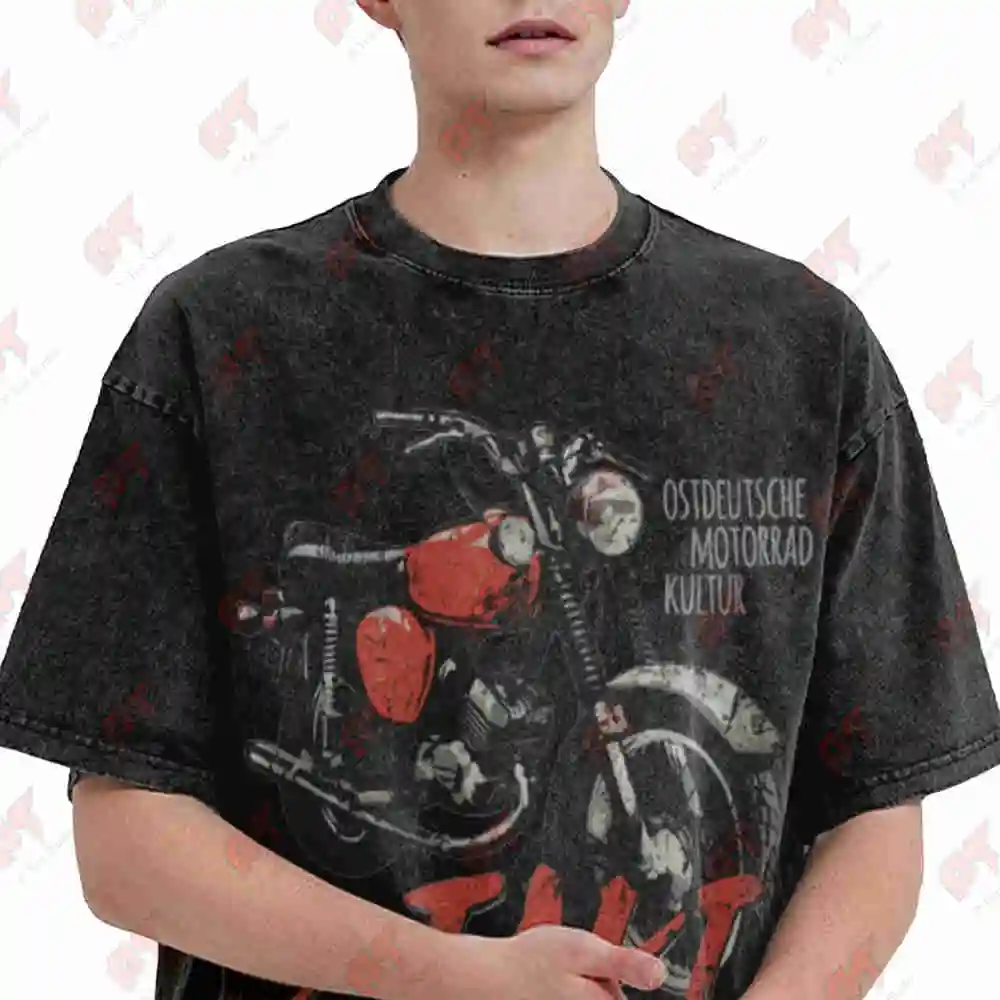 Simson S51 AKF Suhl Vintage Washed Tee Pure Cotton T-Shirt