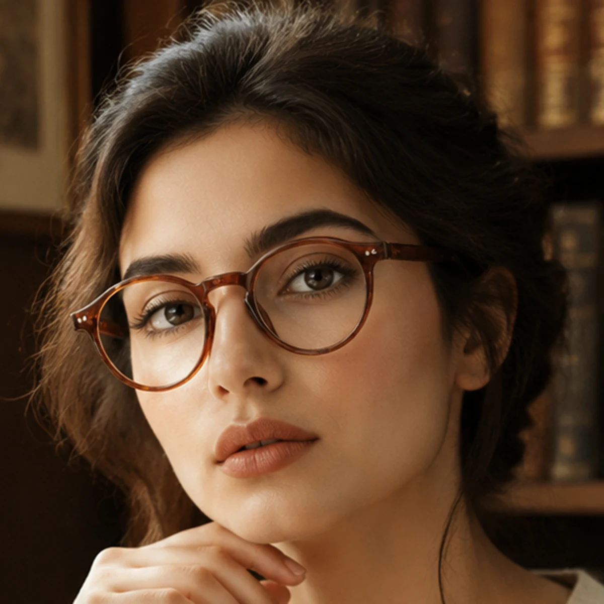 1 Pair of Women's Full-Frame Retro Round Non-Prescription Glasses, Artistic and Simple, Refreshing and Age-Reducing, Casual and Versatile Women's Glasses, Suitable for Going Out, Visiting Stores, Checking In, Daily Wea