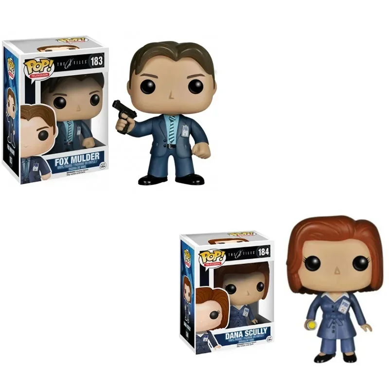 Funko Pop Televisions the X Files Fox Mulder 183 #   Dana Scully 184 #   Vinylfigur Puppen PVC Sammlung Modell Spielzeug Weihnachtsgeschenk