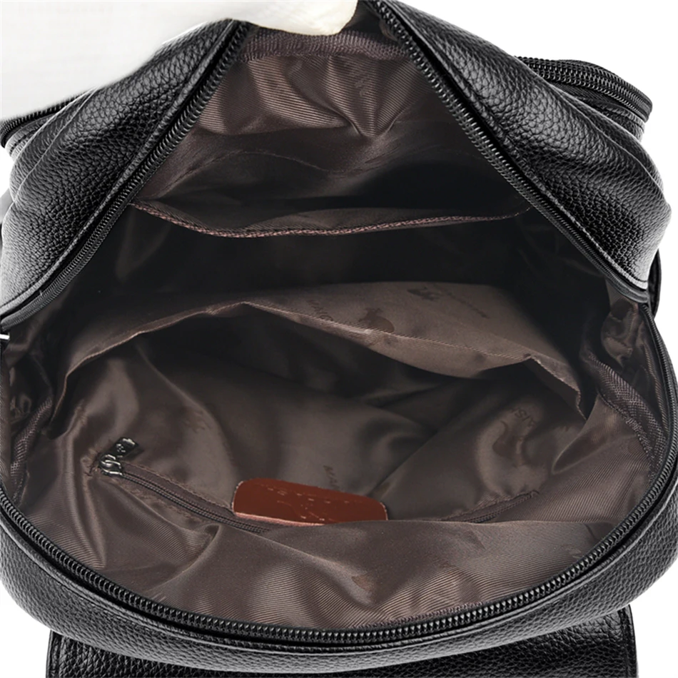 Imagem -06 - Mochila de Couro Feminina de Grande Capacidade Bolsa de Viagem Mochila Feminina de Alta Qualidade Tendência da Moda 2023