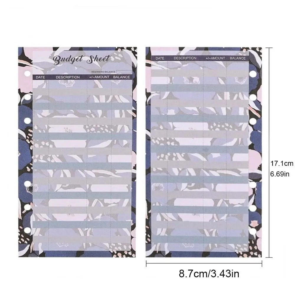 12 folhas a6 folha solta recarga orçamento papel flor frutas padrão despesas rastreador recarga pasta papel carteiras de dinheiro