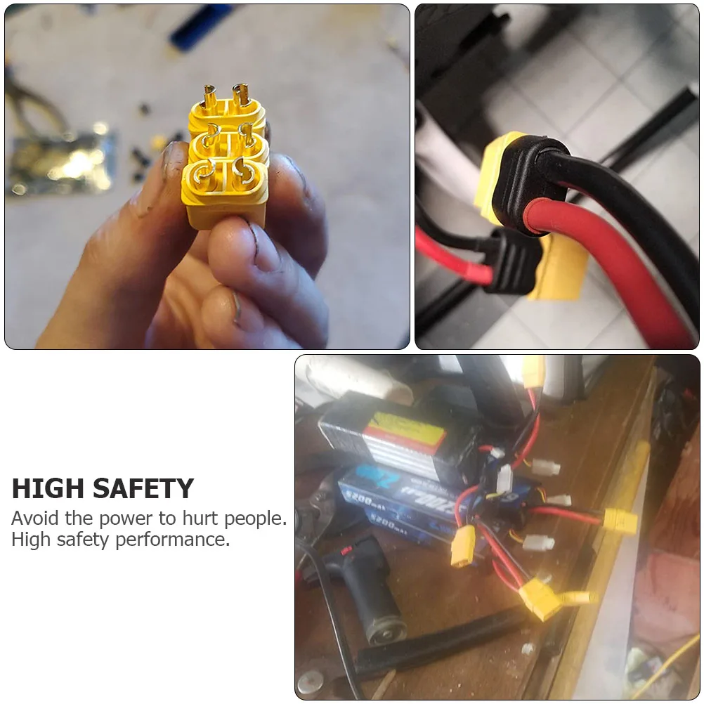 

XT90H Connector 5 Sets Male Female Plug RC Small Size PA Material High Conductivity Anti Flaming Reliable Connection