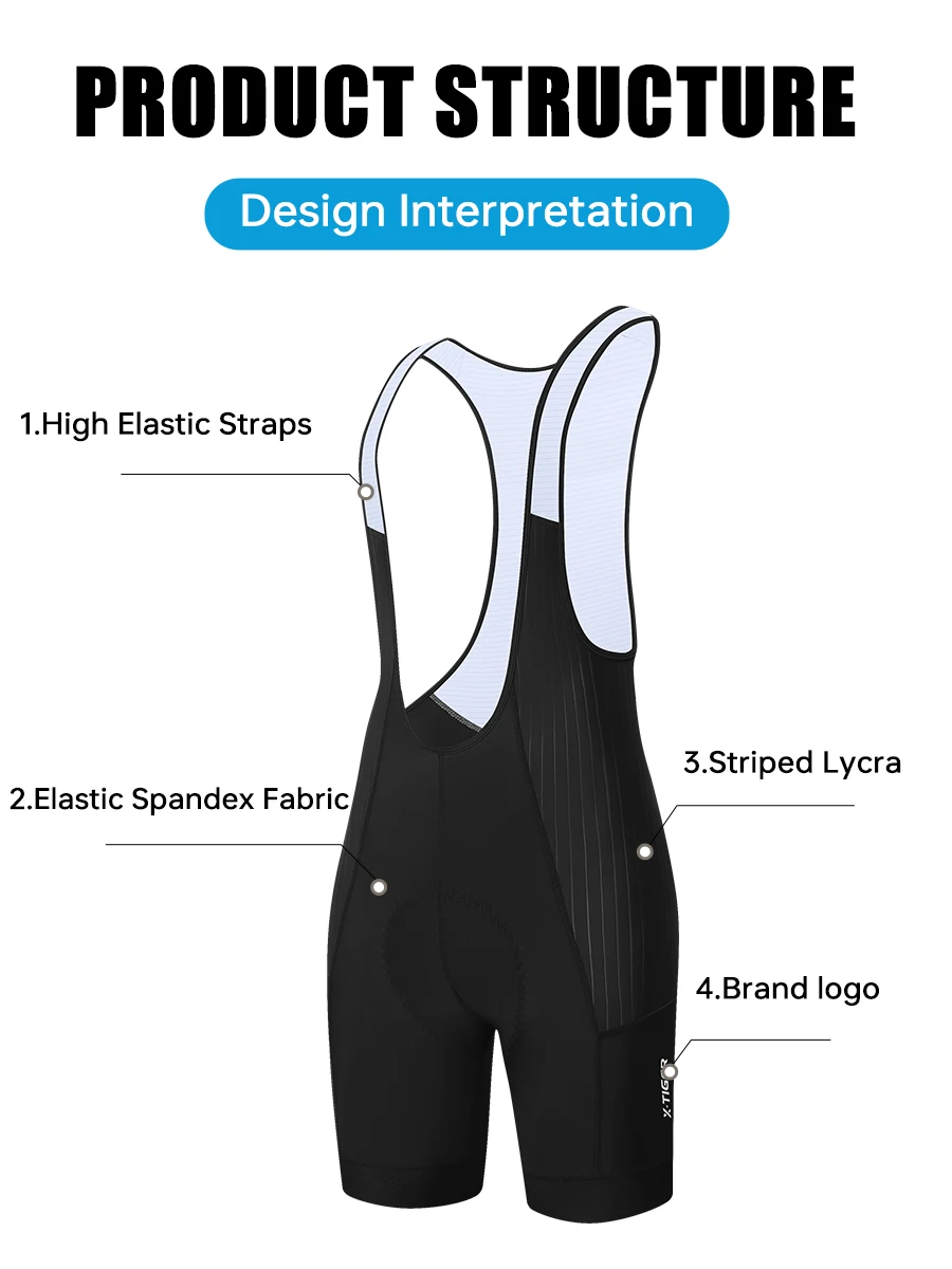 X-TIGER Herren-Radtrikot-Shorts, Sommer, hochtailliert, schnell trocknend, Radtrikot-Shorts für MTB, Rennrad, mit Taschen – Detail 4