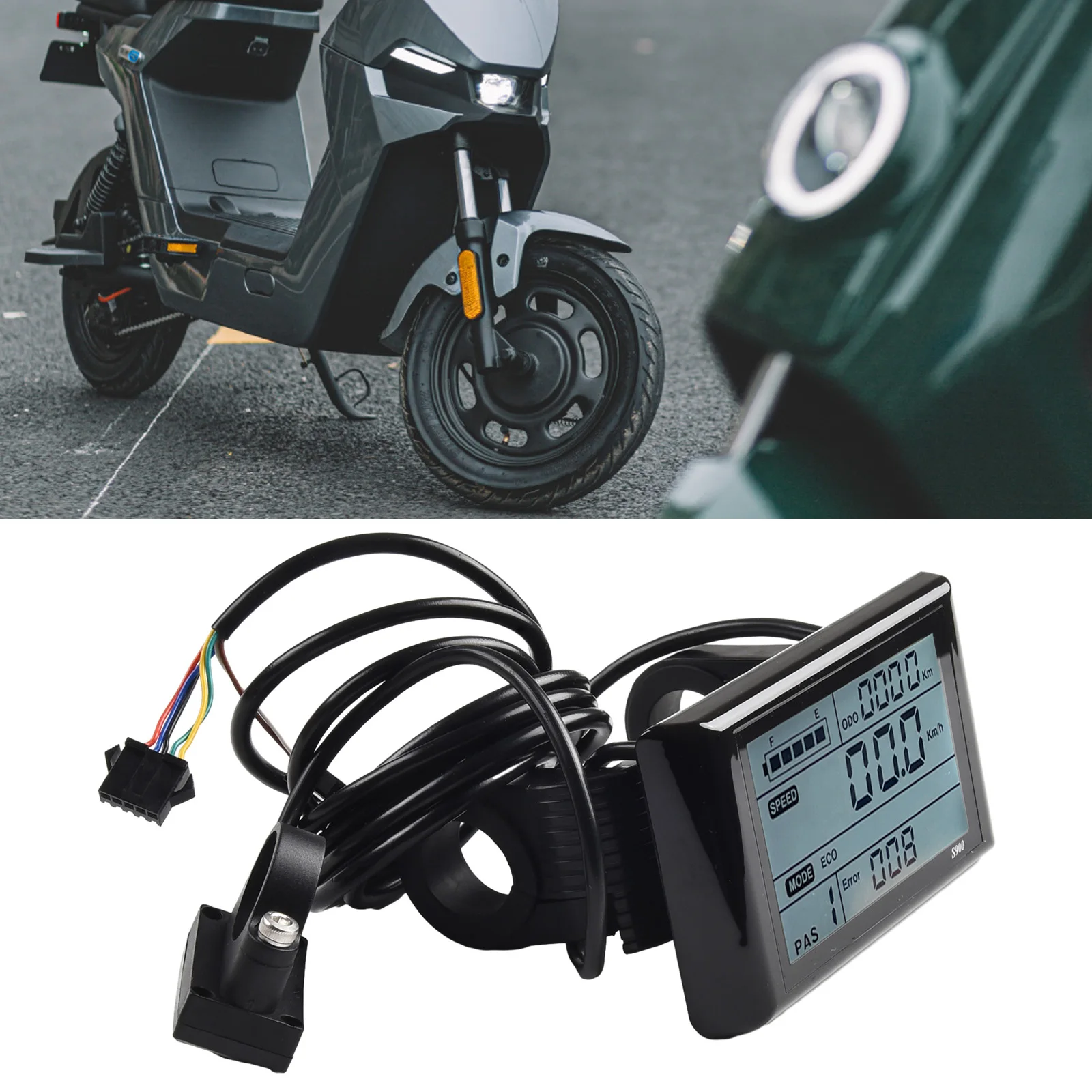 

Дисплейная панель S900 LCD с интерфейсом UART, 24В/36В/48В/60В/72В, ABS, 110*62мм, длина кабеля 180см, для электровелосипедов, новая, практичная