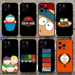 Cartoon Funny S-South-P-Park Phone Case For iPhone 16,15,14,13,12,11,Pro,X,XS,Max,XR,Plus,Mini Soft Black Cover