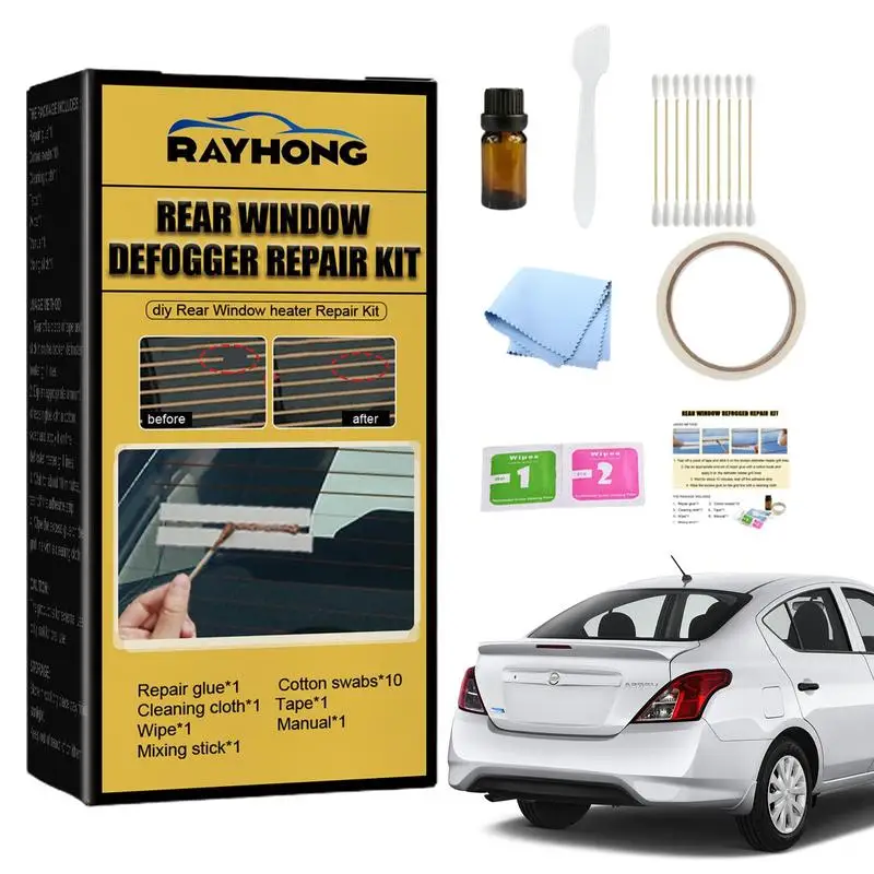 Car Rear Window Repair Glue Auto Rear Window Defroster Grid Repair Kit DIY Windshield Repair Tool Kit Automotive Tools