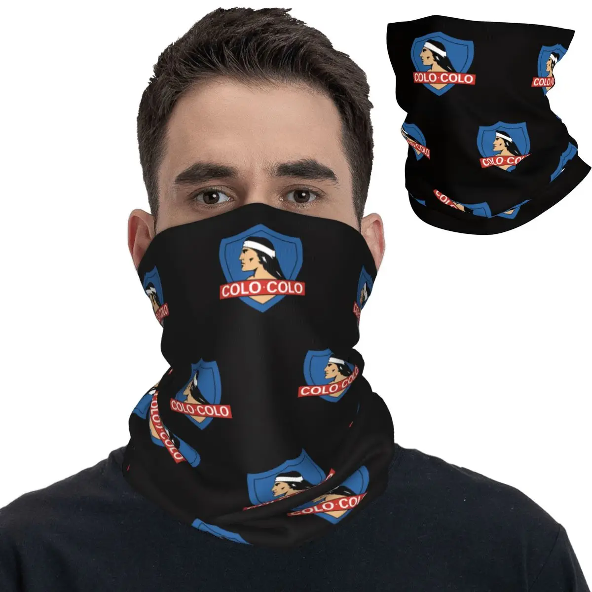 Social Y Deportivo Colo-Colo Bandana Neck Gaiter Campeon DE Chile Football Wrap Scarf Multifunctional Headwear Running Adult