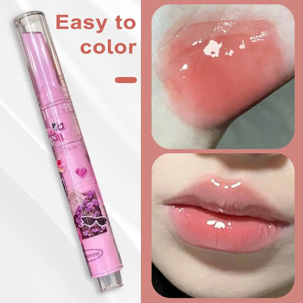 Moisturizing Lip Gloss Long-Lasting Mirror Effect Nourishing Solid Press-type Lipstick for Date Makeup