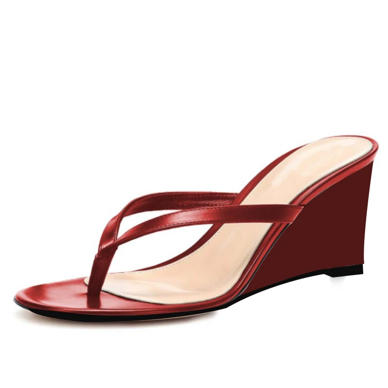 DIZHUANG Fashionable women's high-heeled slippers. Flip flops. About  8-10 cm heel height. Slope and slippers. Summer shoes.