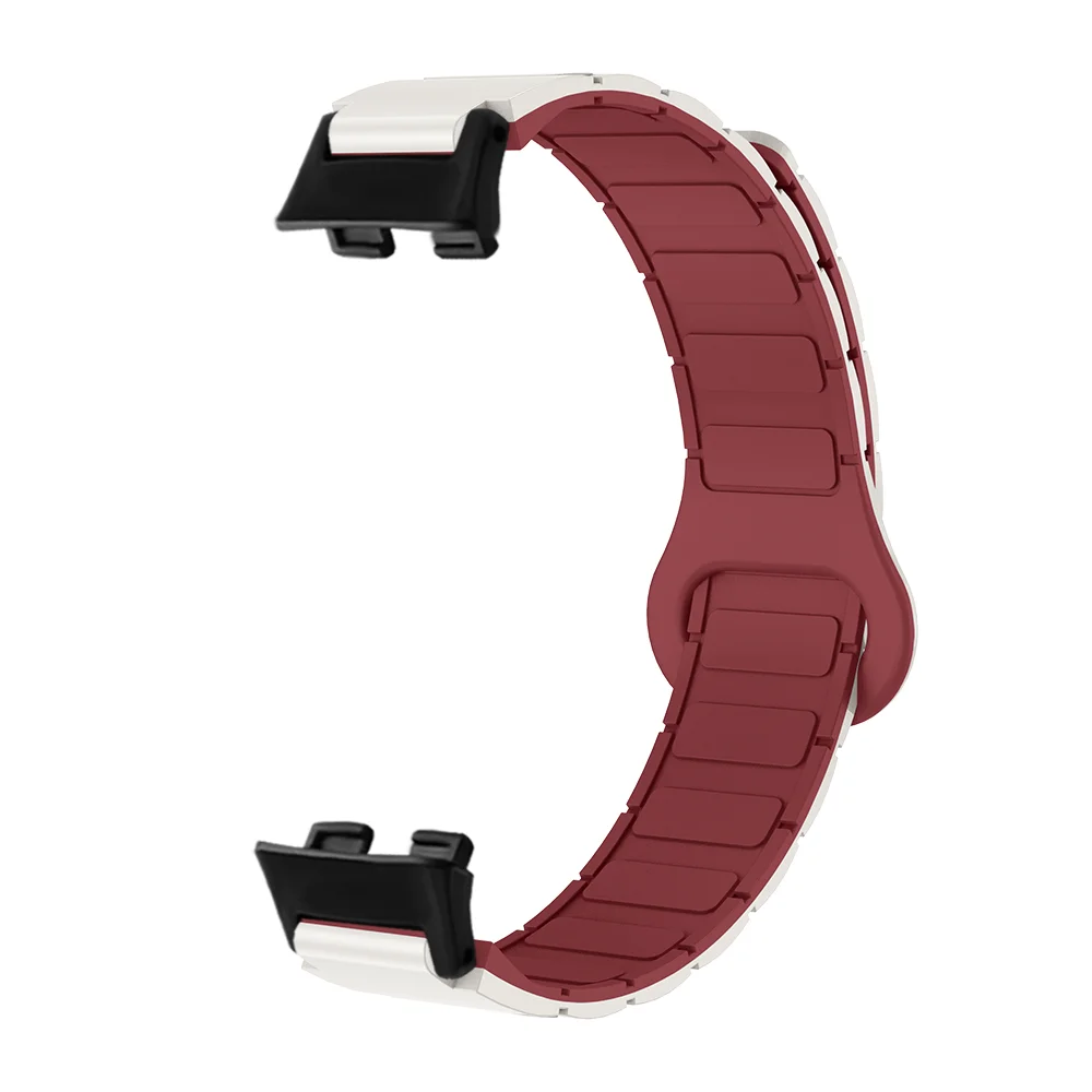 

12mm Magnetic Watch Strap For Huawei Band 8/9 Armor Style Quick Release Skin-friendly Silicone Breathable Watch Band Men Women