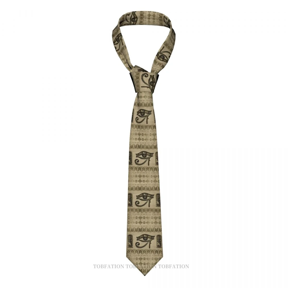 Egyptian Eye Of Horus Ornament Classic Men's Printed Polyester 8cm Width Necktie Cosplay Party Accessory