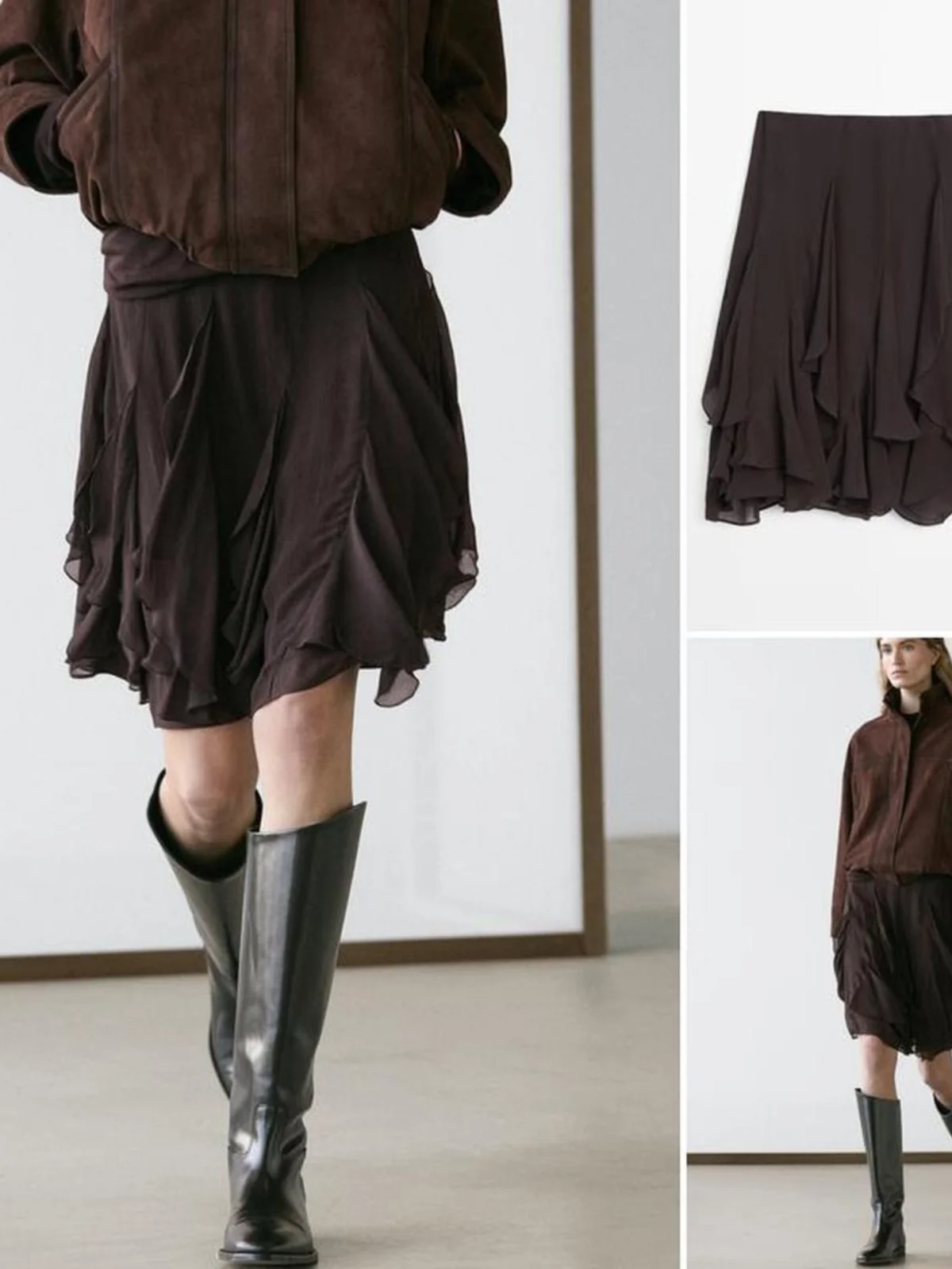 Artistic Style Asymmetrical Hemline Half-length Skirt Spring Collection Women's Fashion Loose Fit Daily Wear
