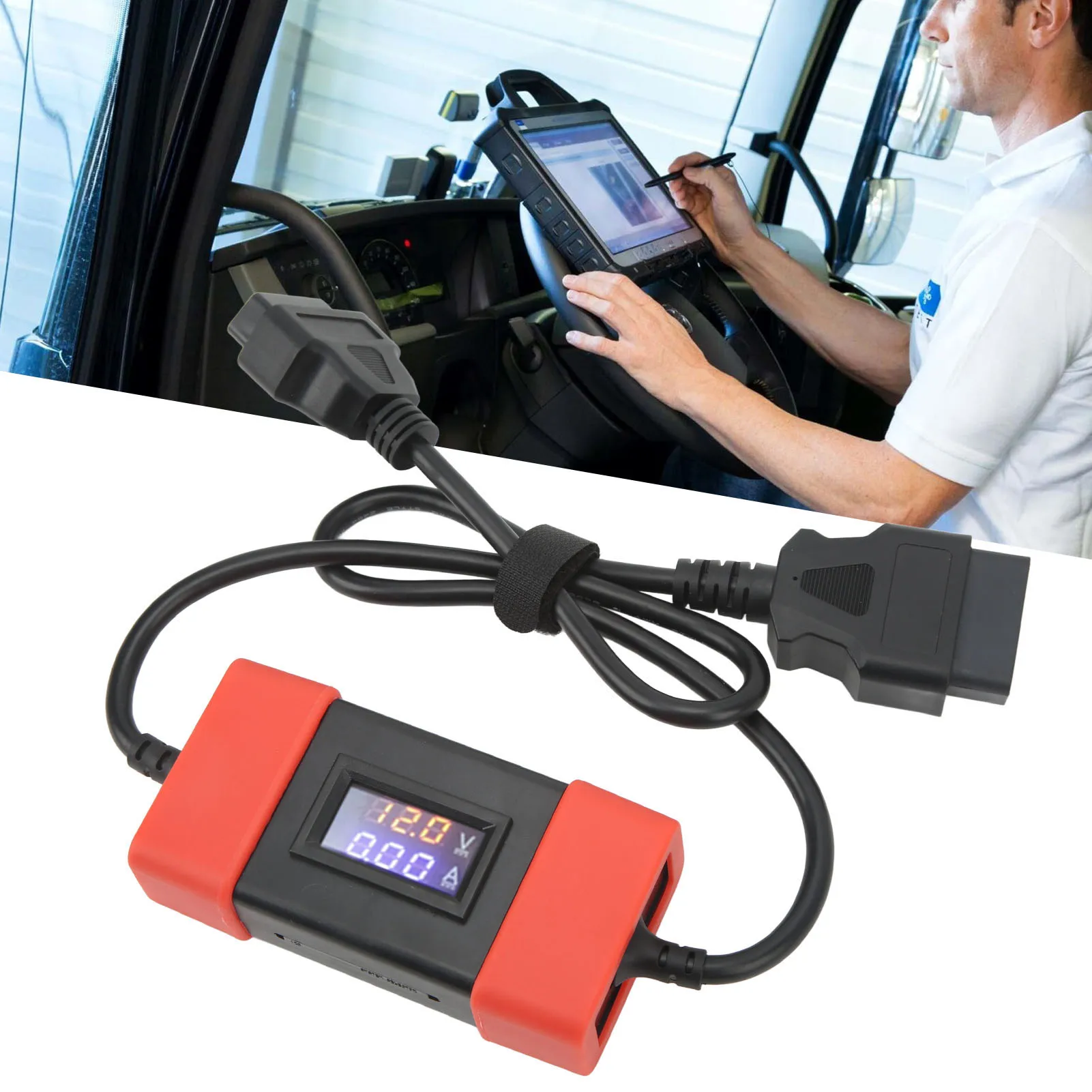 

Truck Adapter Cable 24V To 12V Diagnostic Adapter Portable for Launch X431 Easydiag 3.0 2.0 Golo 3 Scannner